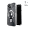 Speck Presidio Lux Grip ClickLock & Magsafe - Tasche für iPhone 16e / iPhone 15 / iPhone 14 / iPhone 13 (Clear / Platinum Glitter / Chrome Finish / Serene Silve