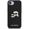 Karl Lagerfeld Fixed Glitter Karl & Choupette Heads Metal Pin - Etui do iPhone 16e (czarny)