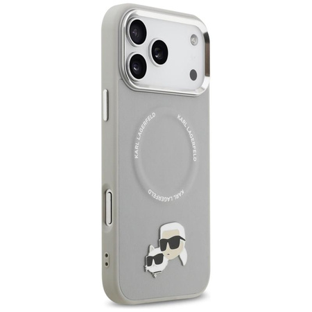 Karl Lagerfeld Karl & Choupette Pins MagSafe - Case for iPhone 17 Pro (gray)