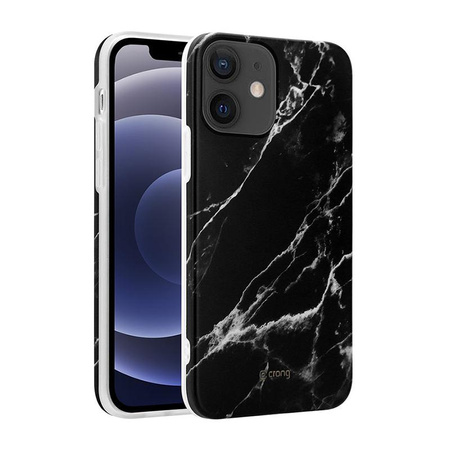 Kryt Crong Marble - kryt na iPhone 12 Mini (černý)