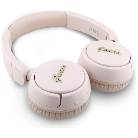 SŁUCHAWKI BEZPRZEWODOWE GUESS NAUSZNE, z Mikrofonem, Bluetooth V5.3, Różowe