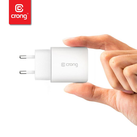 Crong USB-C Reiseladegerät – USB-C Power Delivery 20W Wandladegerät (Weiß)