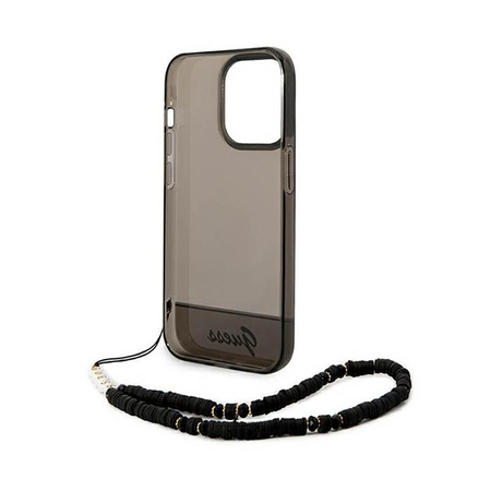 Guess Translucent Pearl Strap - pouzdro pro iPhone 14 Pro (černé)