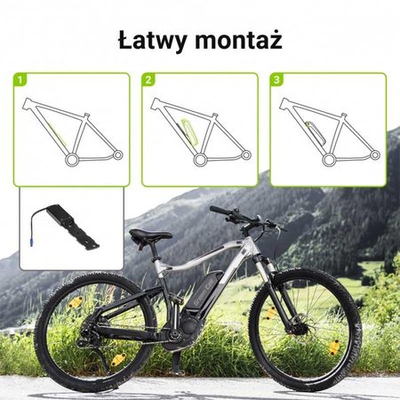 Green Cell - 48V 15Ah Akku für E-Bike Li-Ion Unterrohr mit Ladegerät