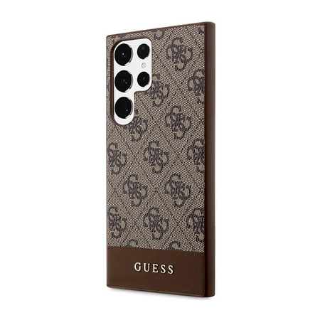 Guess 4G Bottom Stripe Metal Logo Collection - Samsung Galaxy S23 Ultra Case (brown)