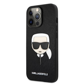 Karl Lagerfeld Saffiano Ikonik Karl`s Head - pouzdro pro iPhone 13 Pro Max (černé)
