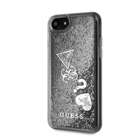 Guess Liquid Glitter Hearts - iPhone SE 2020 / 8 / 7 tok (ezüst)