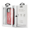 Karl Lagerfeld Double Layers Tempered Glass Glitter Signature Case - iPhone 11 Pro Max Case (Rot)