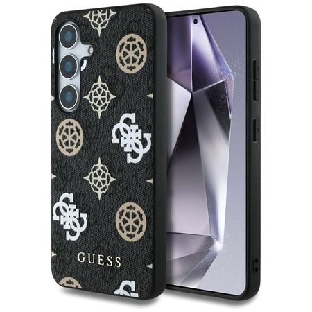Guess 4G Printed Coloured Peony Pattern MagSafe - pouzdro pro Samsung Galaxy S25 (černé)