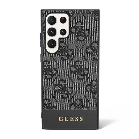 Pouzdro Guess 4G Bottom Stripe Metal Logo Collection - Samsung Galaxy S23 Ultra (černé)