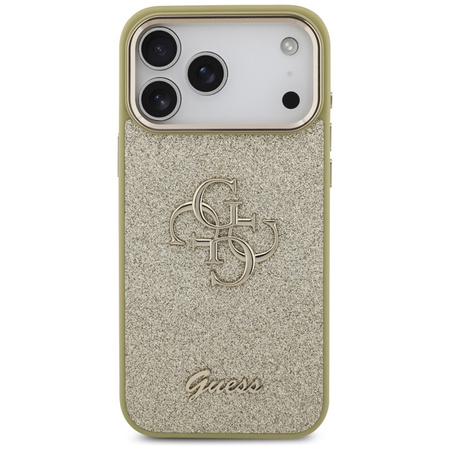 Guess Fixed Glitter Big 4G Metal Frame - Case iPhone 17 Pro Max (gold)