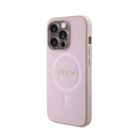 Guess Saffiano MagSafe - Tasche für iPhone 15 Pro (rosa)