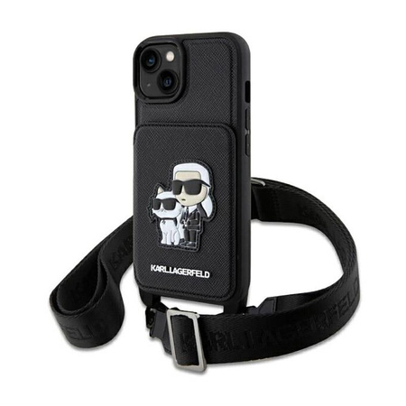 Karl Lagerfeld Crosssbody NFT Saffiano Karl & Choupette - iPhone 14 tok (fekete)