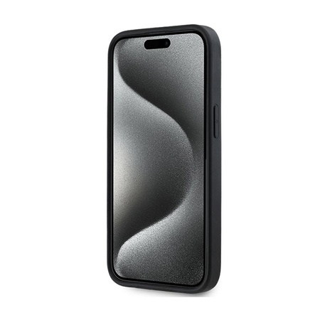 DKNY 3D gumi ismétlődő minta - iPhone 15 / 14 / 13 tok (fekete)