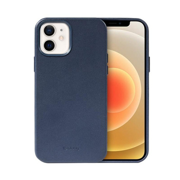 Crong Essential Cover - iPhone 12 / iPhone 12 Pro eco bőr tok (sötétkék)