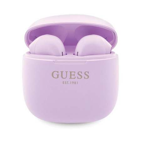 Guess True Wireless Script Logo BT5.3 - sluchátka TWS + nabíjecí pouzdro (fialové)
