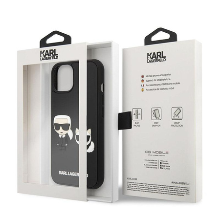 Karl Lagerfeld Ikonik 3D Karl & Choupette - iPhone 14 Plus tok (fekete)