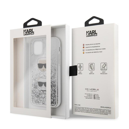 Karl Lagerfeld Liquid Glitter Hearts - pouzdro pro iPhone 11 Pro