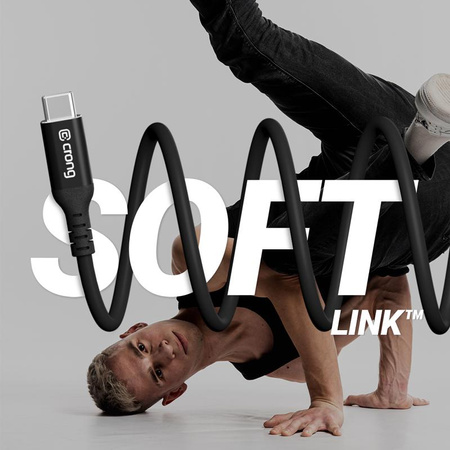 Crong Soft Link - 100W PD 5A USB-C - USB-C kábel 200cm (fekete)