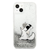 Karl Lagerfeld Liquid Glitter Choupette Fun - iPhone 13 mini Hülle (silber)