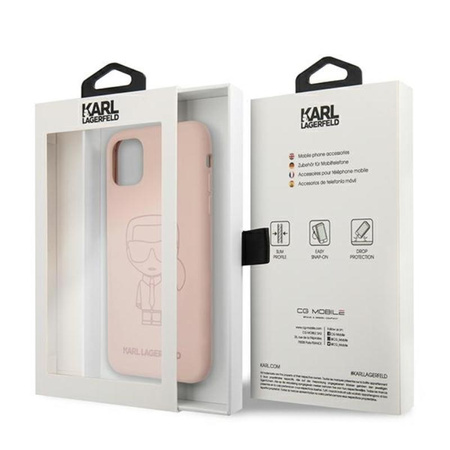 Karl Lagerfeld szilikon Ikonik Outline - iPhone 11 tok (rózsaszín)