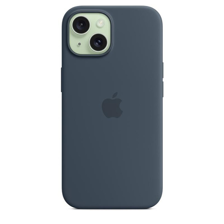 ORYGINALNE ETUI MAGSAFE APPLE DO IPHONE 15, Silikonowe, Sztormowy Błękit