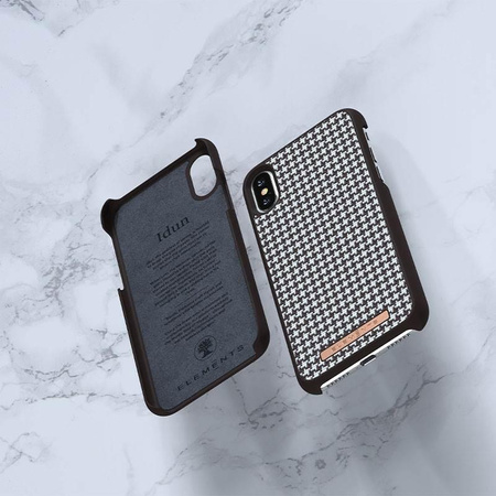 Nordic Elements Saeson Idun - Materiálové pouzdro pro iPhone Xs / X (tmavě hnědý vzor 2)