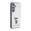 Karl Lagerfeld Fix Glitter Iconic Logo fém kitűző - Samsung Galaxy S24+ tok (ezüst)