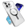 Speck Presidio Perfect-Clear Grip ClickLock & MagSafe - pouzdro pro iPhone 15 Pro Max (čiré / chromované provedení / stříbrná barva)