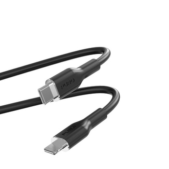 Câble souple PURO ICON - Câble USB-C vers Lightning certifié MFi 1,5 m (noir)