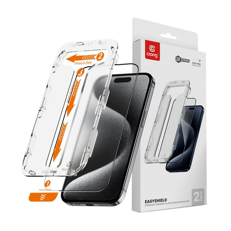 Crong EasyShield 2-Pack - Tempered Glass for iPhone 15 Pro Max (2 pieces)