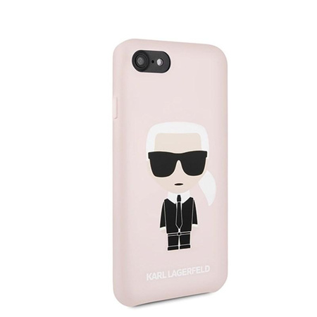 Karl Lagerfeld Fullbody Silicone Iconic - pouzdro pro iPhone SE 2020 / 8 / 7 (světle růžové)