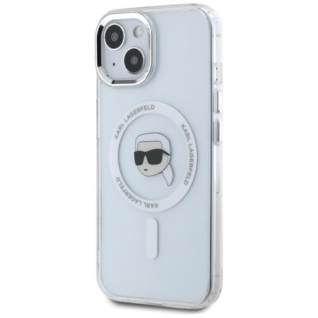 Karl Lagerfeld IML Metal Karl Head MagSafe - Case for iPhone 15 Plus (white)