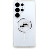 Karl Lagerfeld Button Karl & Choupette Köpfe gedruckt Logo MagSafe - Samsung Galaxy S25 Ultra Case (weiß)