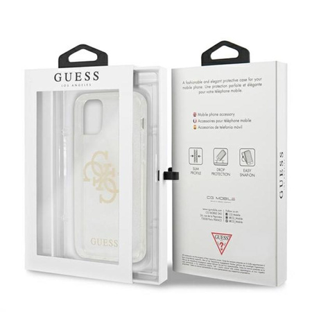 Guess Glitter 4G Big Logo - iPhone 12 Pro Max Tasche (Klar)