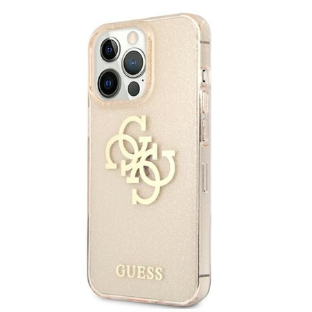 Guess Glitter 4G Big Logo - Etui iPhone 13 Pro Max (złoty)