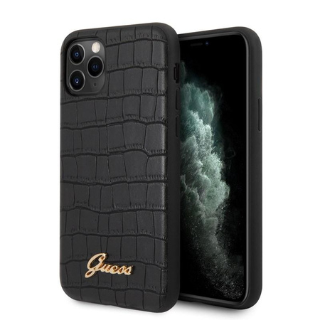 Guess Krokotasche - iPhone 11 Pro Tasche (Schwarz)