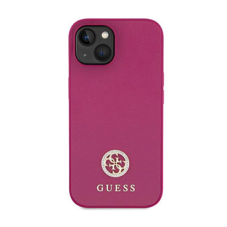 Guess 4G Strass Metall Logo - iPhone 15 Tasche (rosa)