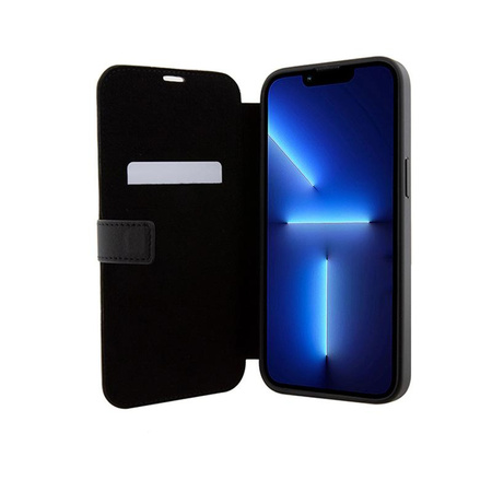 Mercedes Booktype Leather Wave Pattern - iPhone 15 Pro Tasche (Schwarz)