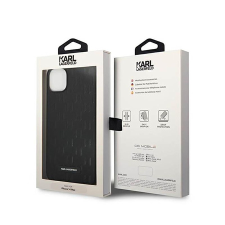 Karl Lagerfeld Saffiano Mono Metal Logo - pouzdro pro iPhone 14 (černé)