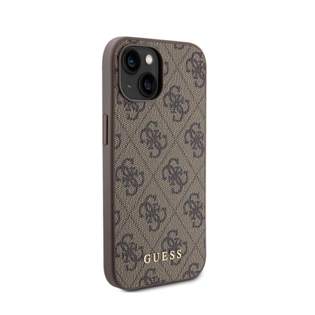 Guess 4G Metal Gold Logo - Schutzhülle für iPhone 15 (Braun)