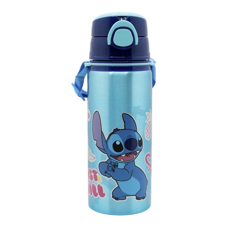 Disney Stitch - Hliníková láhev s brčkem a páskem 730 ml