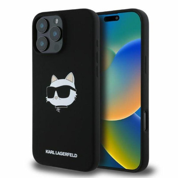 Karl Lagerfeld Silikon Choupette Head Print MagSafe – Hülle für iPhone 16 Pro Max (schwarz)