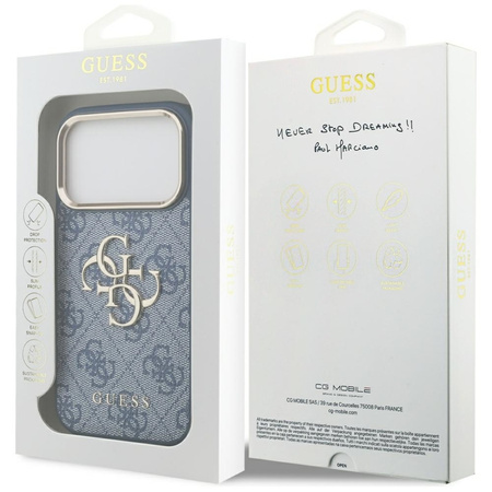 Guess 4G Big 4G Classic Logo - Case iPhone 17 Pro (Blau / Gold)