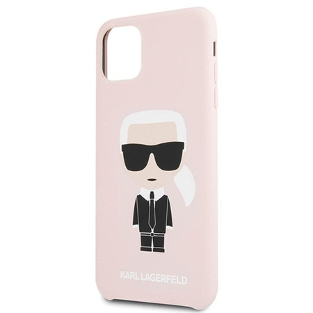 Pouzdro Karl Lagerfeld Fullbody Silicone Iconic - iPhone 11 Pro Max (růžové)
