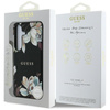 Guess MagSafe - Tasche mit genarbtem Blumenmuster für Samsung Galaxy S25 (schwarz)