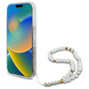 Guess IML Glitter With Pearl Strap MagSafe - iPhone 16 Pro Max Tasche (Transparent)