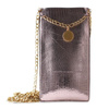 PURO GLAM Chain - Universelle Hülle für Smartphones mit 2 Kartenfächern mit Goldkette XL (braun)