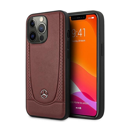 Mercedes Leather Urban Line - iPhone 14 Pro Case (red)