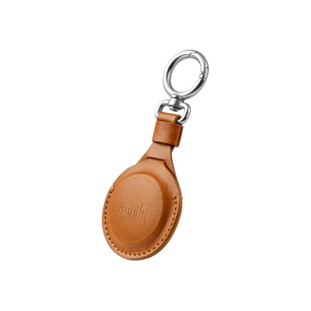Moshi AirTag Key Ring - Premium key ring for Apple AirTag (Caramel Brown)